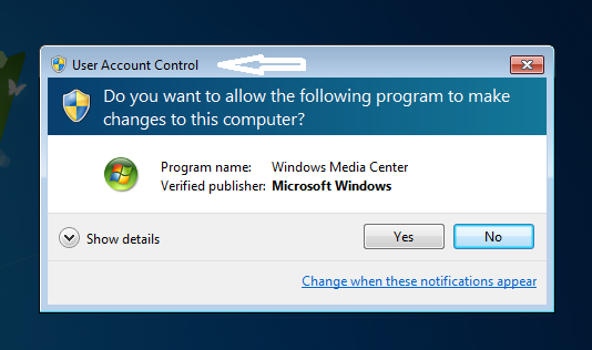 Re activate User Account Control in Windows 7