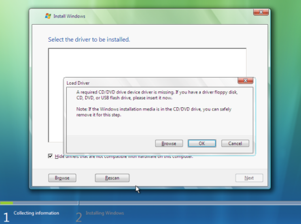 A required cd dvd drive device driver is missing windows 7 как исправить