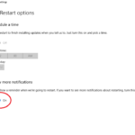 Windows 10 update restart options