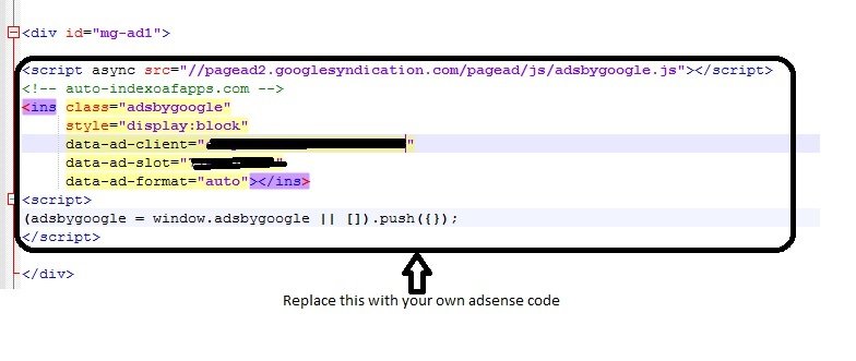 google adsense code