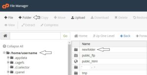 Create a folder from your cPanel file manager