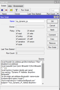 Mikrotik detect ip script