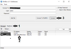 Access mikrotik using mac address