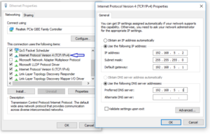 static ip address in windows