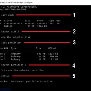 Make partition active through Diskpart