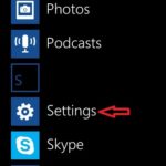 Windows Phone 8 reset go to settings