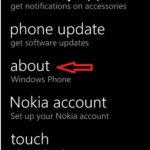 Windows Phone 8 reset tap about