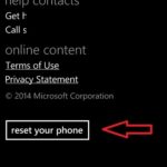 Windows Phone 8 tap reset your phone