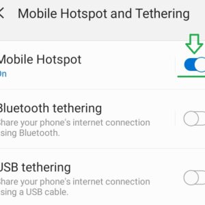 Turn on mobile hotspot on Android